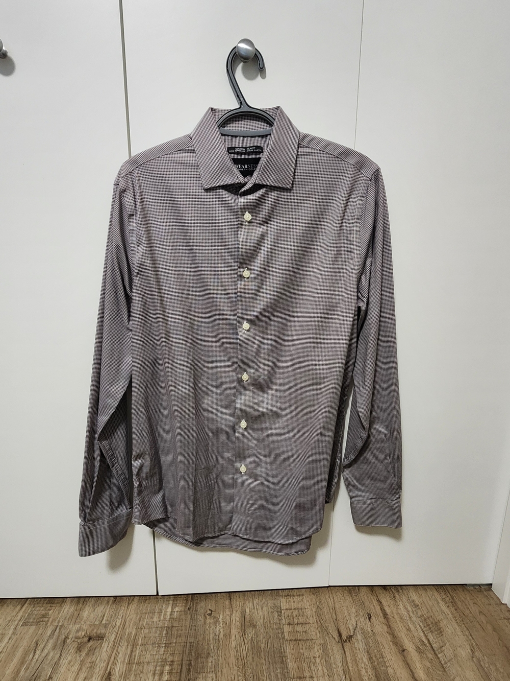 Kenneth Cole Men's Micro-Pattern Dress Shirt - Light Gray